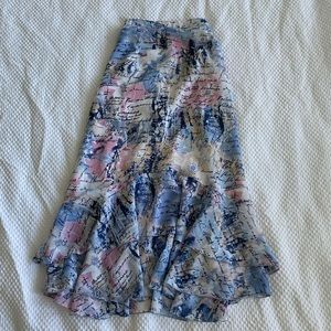 flowy patterned skirt